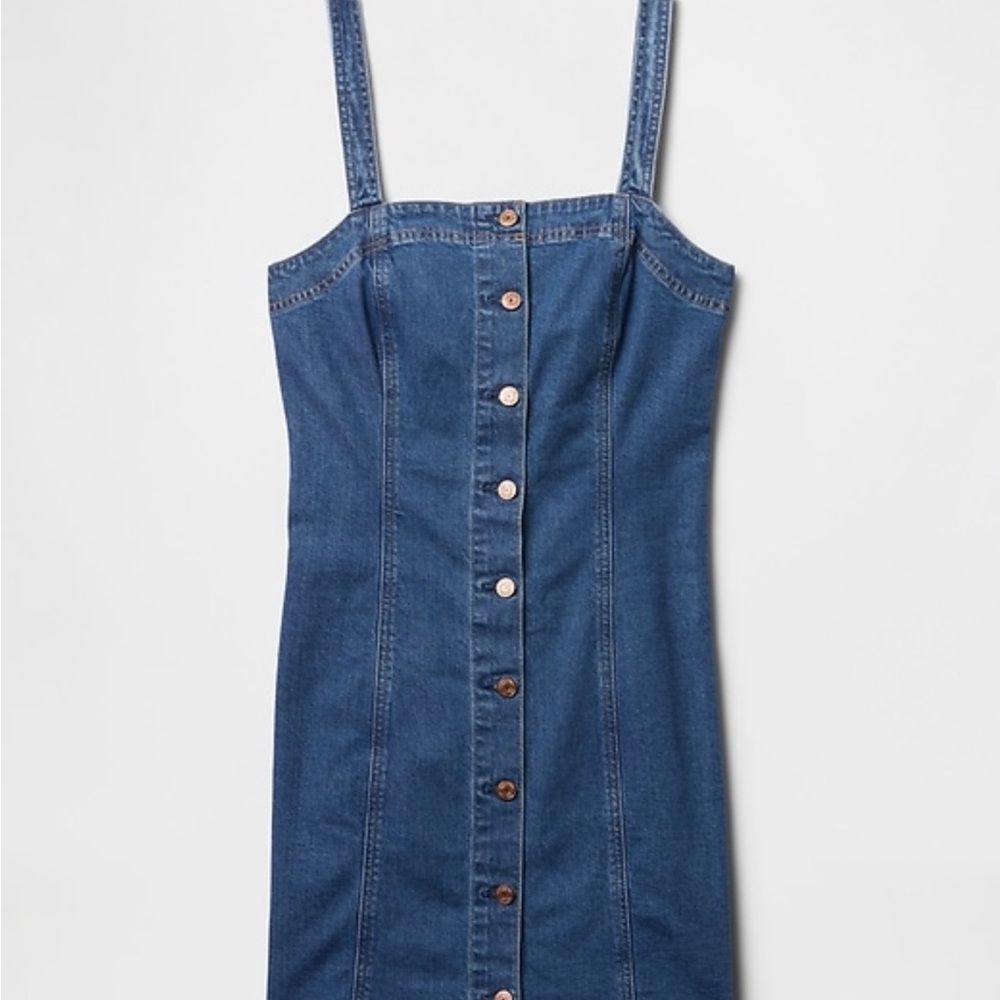 GAP Blue Buttoned Mini Sundress - Picture 7 of 9